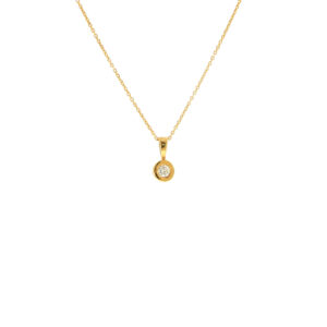 "Fine Light" - Feine Kette in 14kt Gelbgold mit Brillant 0,09ct