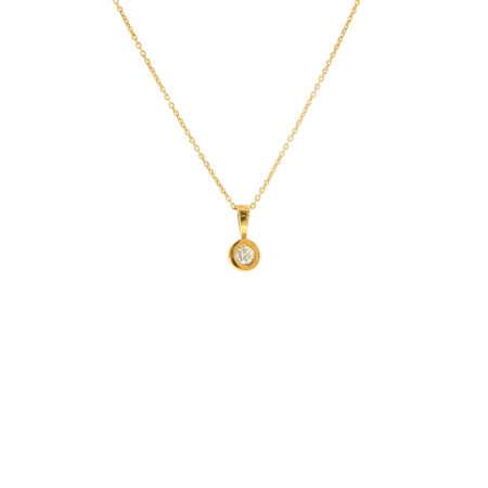 "Fine Light" - Feine Kette in 14kt Gelbgold mit Brillant 0,09ct