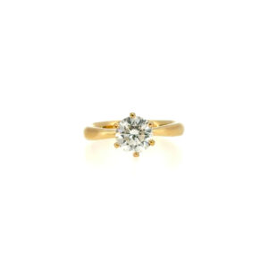 "Forever Begins" - Moderner Solitaire Ring 1.57ct. in 18 Karat Gelbgold
