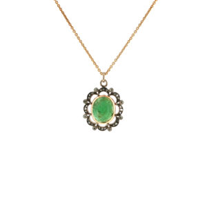 "Jardin Vert" Vintage Jadeanhänger in 14 Karat