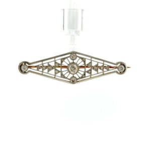 "Lichtstern" - Antike Art Déco Brosche in 14 Karat Gelbgold