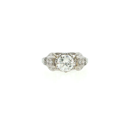"Old Style" - Antiker Ring mit 1.36 ct. Brillant 18 Karat Weißgold