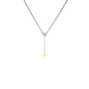 "Perlenlicht" - Antikes Collier aus Platin mit Perle & Diamant