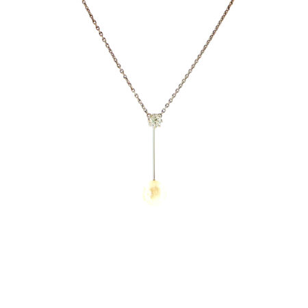 "Perlenlicht" - Antikes Collier aus Platin mit Perle & Diamant