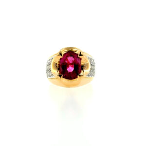 "Pink Glow" - Vintage Turmalin Ring 18 Karat Gold