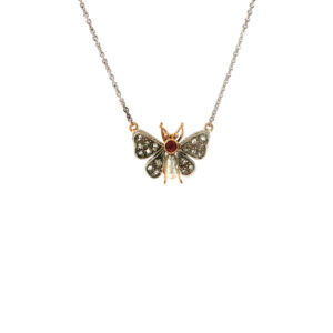 "Shiny Butterfly" - Antikes Collier bicolor in 18 Karat Gold