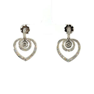 "Sophies Heart" - Moderne Platin Ohrhänger Boodles