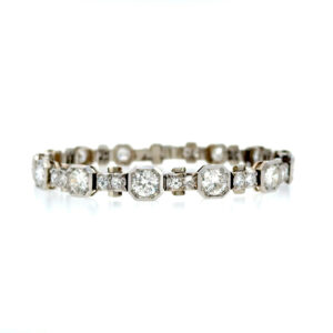 "Timeless Sparkle" - Funkelndes vintage Armband in 14 Karat Weißgold