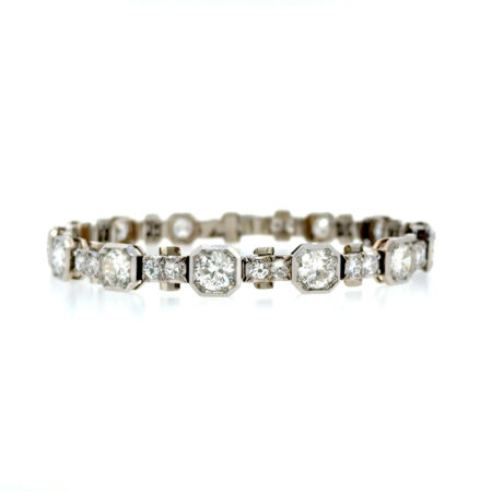 "Timeless Sparkle" - Funkelndes vintage Armband in 14 Karat Weißgold