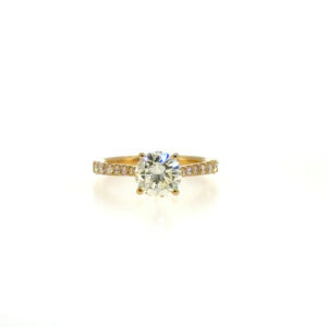 "Un Seul Éclat" - Moderner Solitaire Ring 1.54ct. in 18 Karat Gelbgold