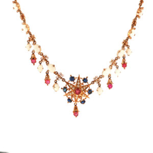 "Victoria Masterpiece"- Viktorianisches Sternen-Collier 14 Karat Roségold