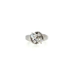 "White Harmony" - Funkelnder vintage Ring in 14 Karat Weißgold