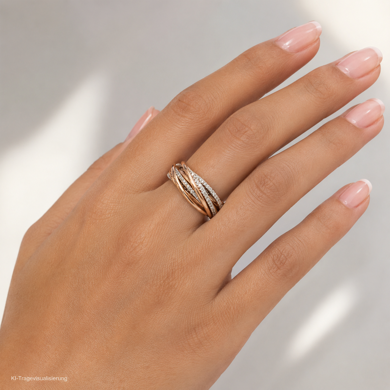 "Onze Beaux Amis" - Vintage Multi Band Rolling Ring in 18 Karat Bicolour