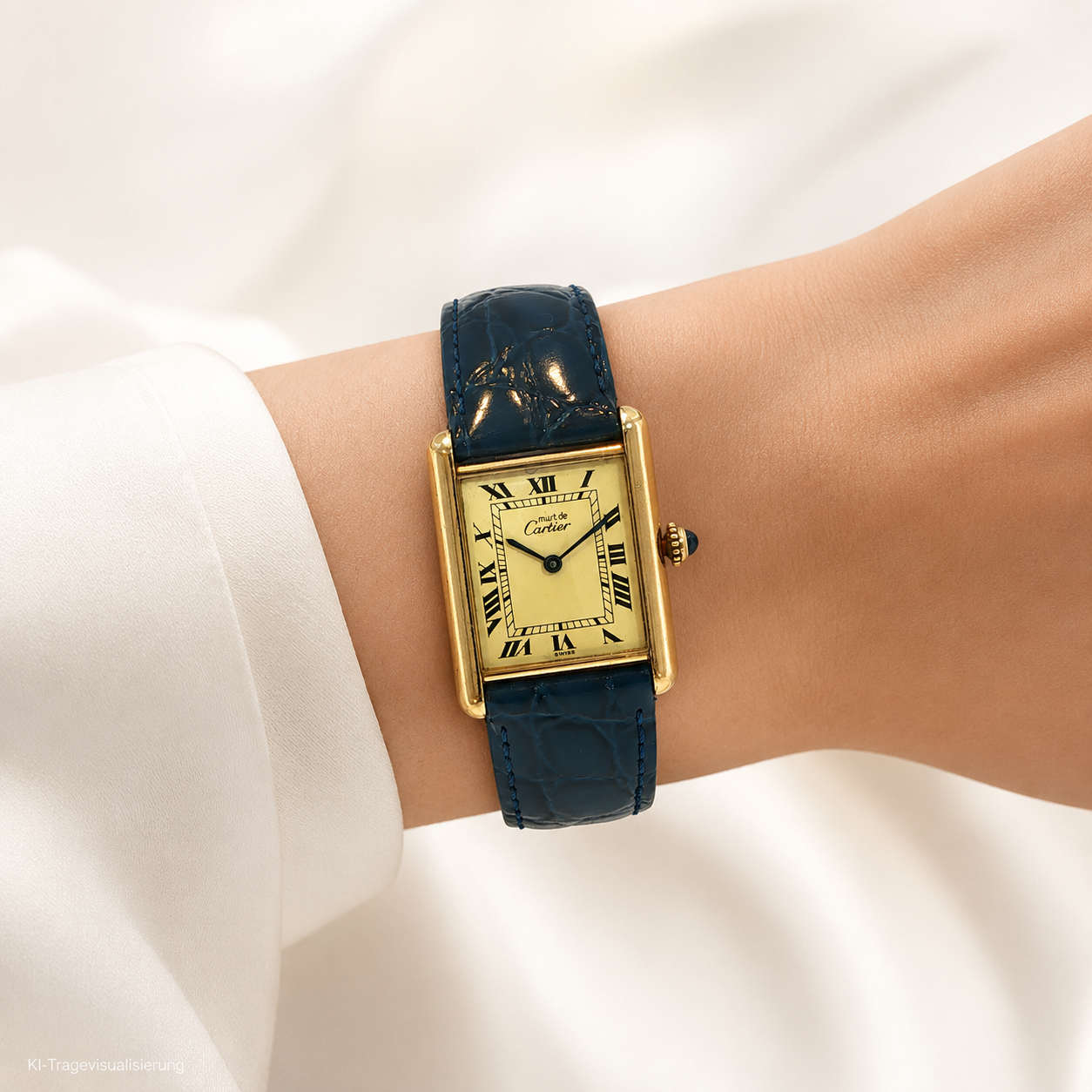 "Cartier Tank Vermeil" - Vintage Damen Armbanduhr