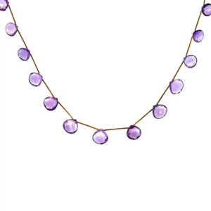 "Amethyst Elegance" - Schimmernde vintage Halskette in 18 Karat Gelbgold