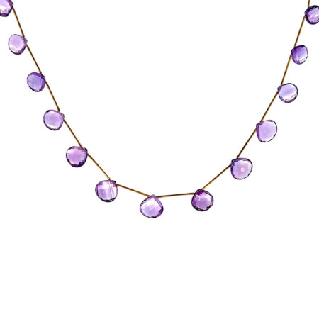 "Amethyst Elegance" - Schimmernde vintage Halskette in 18 Karat Gelbgold