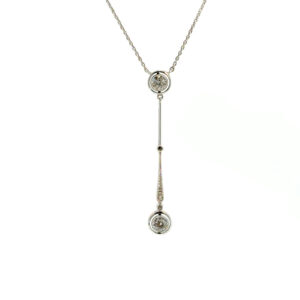 "Clear Line" - Antikes Pendel Collier in 14 Karat Gold