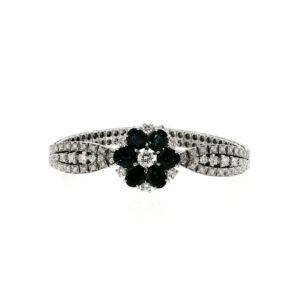 "Diamant de Minuit" - Vintage Weißgold Armband