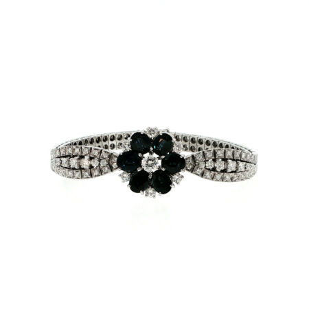 "Diamant de Minuit" - Vintage Weißgold Armband
