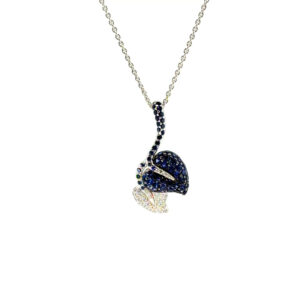 "Double Heart" - Vintage Kette mit zwei Herzen in 18 Karat Weißgold