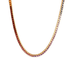"Farbenspiel" - Farbenfrohes vintage Collier in 14 Karat Gelbgold