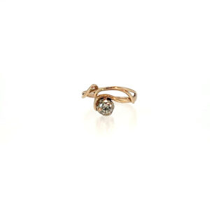 "Fine Light" - Vintage Ring mit einem Brillanten in 14 Karat Gelbgold