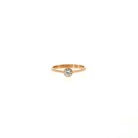 "Fine Spark" - Moderner Ring in 18kt zartem Rosegold mit Brillant 0,21ct