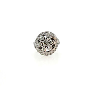 "Fleur Royal" - Vintage Ring in 14 kt Weißgold mit Brillianten