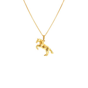 "Golden Horse" - Vintage Kette mit einem Pferde Anhänger in 14 Karat Gelbgold