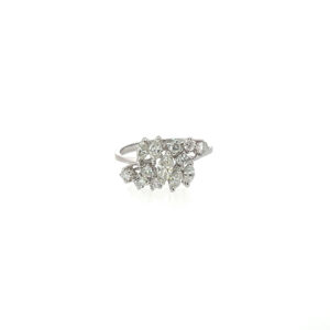 "Navette" - Vintage Ring 14 Karat Weißgold mit Diamanten