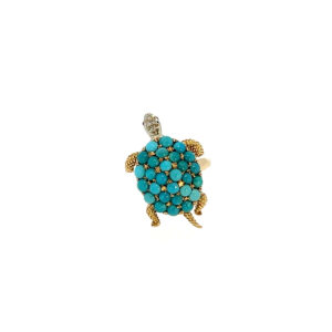 "Orient Turtle" - Vintage Ring 14 Karat Gold