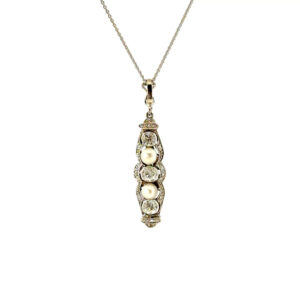 "Pearl Essence" - Antike funkelnde Kette in 14 Karat Weißgold