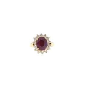 "Rubinrot" - Vintage Rubinring in 18 Karat Gelbgold