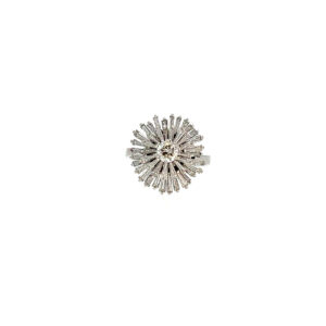 "Sparkling Snowflake" - Vintage Ring in Platin mit Diamanten
