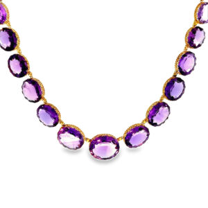 "Violet Majesty" - Atemberaubendes antikes Amethyst Collier in 18 Karat Gelbgold