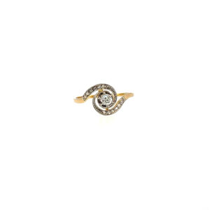 "Wave of Temptation" - Antiker Diamantring in 18 Karat Gelbgold