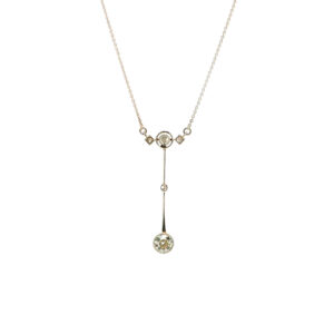 "Zarte Bewegung" - Antikes Pendel Collier in 18 Karat Weißgold
