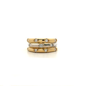 "Diamond Meeting" - Vintage bicolor Ring 18 Karat Gold mit Brillanten