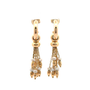 "Boheme Chic" - Vintage Ohrstecker in 18kt Gelbgold mit Perlchen