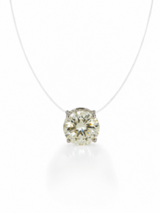 "Flying Diamond 6,62 Karat" - Moderner 14 Karat Weißgold Anhänger