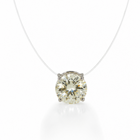 "Flying Diamond 6,62 Karat" - Moderner 14 Karat Weißgold Anhänger