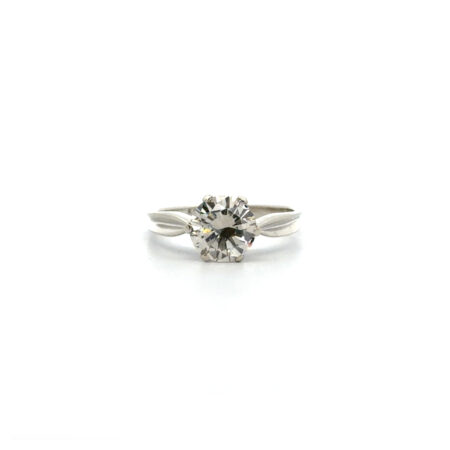 "Two Carat Champagne, please" - Vintage Brillant Solitär Ring in 14kt Weißgold & Brillant 2,11ct