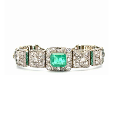 "Emerald Love Affair" - Antikes Armband mit Smaragd & Diamanten
