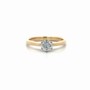 "Glücksversprechen" - Funkelnder vintage Solitär Ring in 18 Karat Gelbgold