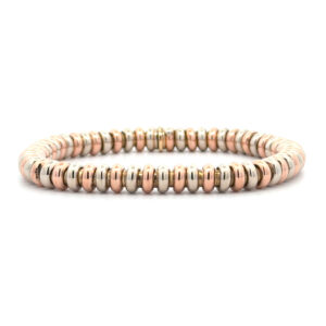 "White & Rosé" - Modernes Kugel Armband in 18kt Gold