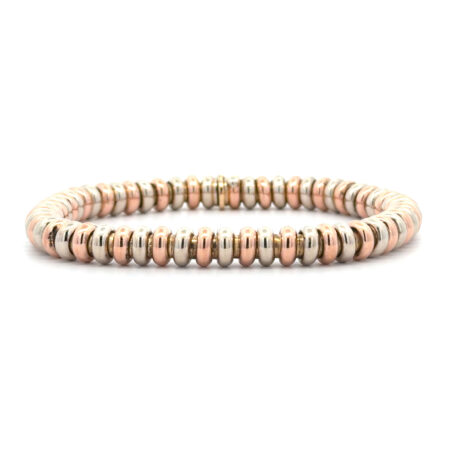 "White & Rosé" - Modernes Kugel Armband in 18kt Gold