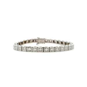 "Diamonds Infinity" - Vintage Memory Armband in 14kt Weißgold mit Brillanten