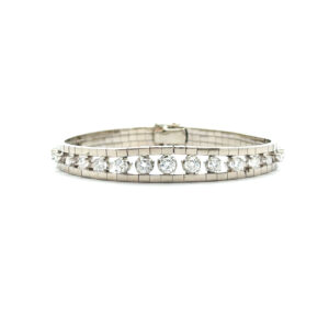 "Sparkling Line" - Vintage Armband in 18kt Weißgold mit Brillanten