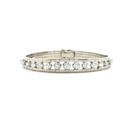 "Sparkling Line" - Vintage Armband in 18kt Weißgold mit Brillanten