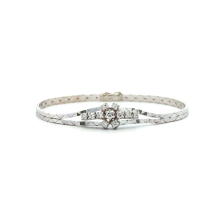 "Sparkling Magic" - Vintage Armband in 14kt Weißgold mit Brillanten